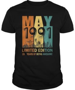 May 1991 T Shirt 28 Year Old Shirt 1991 Birthday Gift