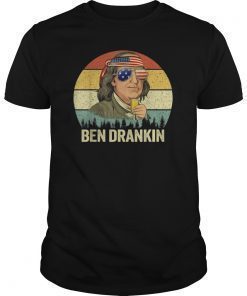 Mens Ben Drankin 4th of July Vintage T-Shirt