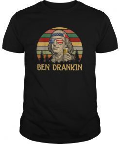 Mens Ben Drankin Tee Shirt 4th of July Funny Beer Ben Franklin Tee