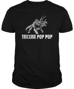 Mens Tricera Pop Pop Funny Dinosaur Triceratops Grandpa Tshirt