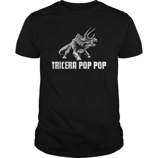 Mens Tricera Pop Pop Funny Dinosaur Triceratops Grandpa Tshirt