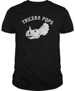 Mens Tricera Pops Funny Dinosaur Dad Triceratops Gift T-Shirt