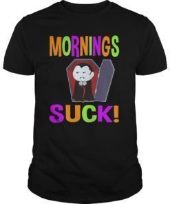 Mornings Suck Cute Vampire Gifts for Halloween Kids T-Shirt