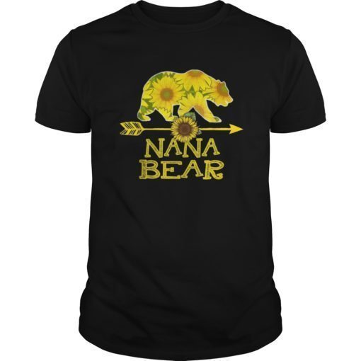 Nana Bear Sunflower T-Shirt Funny Mother Father Gift