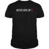 Never Give Up Shirt Hiv & Aids Awareness Support Red Ribbon