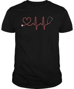 Nurse Stethoscope T Shirt RN Heart Beat Stethoscope Shirt