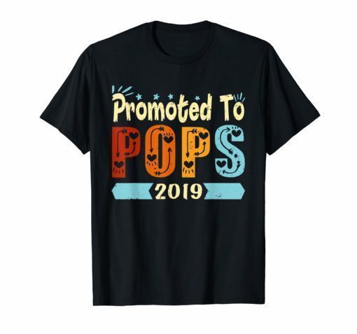 Promoted To Pops 2019 Shirt Father's Day Gift T-Shirt