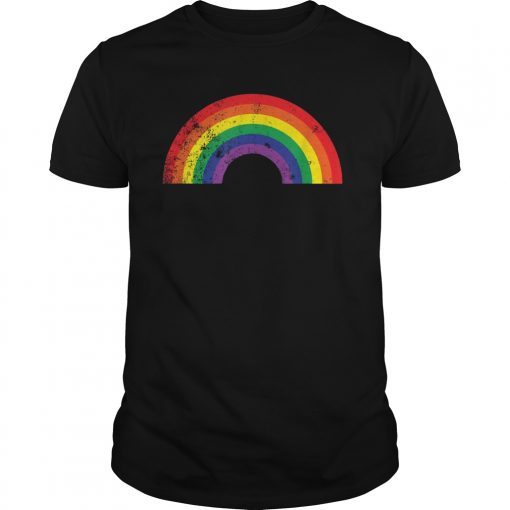 Rainbow Shirt Vintage Retro 80's Style Gay Pride Gift T-Shirt