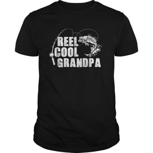 Reel Cool Grandpa Fishing Gift T-Shirt For Dad or Grandpa