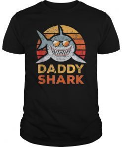 Retro Daddy Shark T-Shirt, Daddy Shark Tee, Daddy Shark Vintage Style, Shark Family Shirt