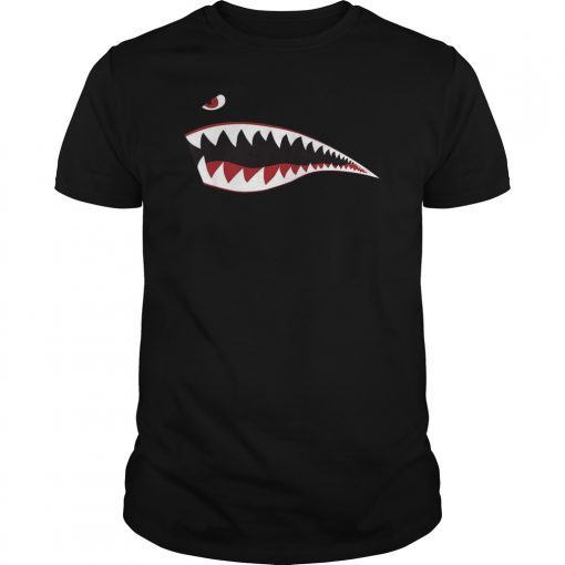 Shark Nose Art T-Shirt WWII Military Plane