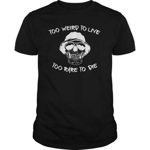 Skull Graphic T-Shirt Weird Halloween Tshirt Live Die