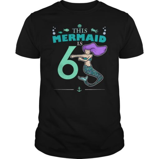 This Flossing Mermaid is 6 6th Bday Floss Gift T-Shirt