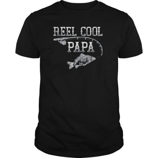 Vintage Reel Cool Papa Novelty T-Shirt Father Gift Shirt