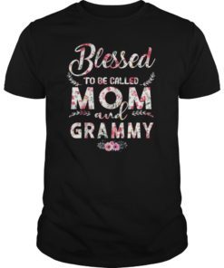 Womens Blessed To Be Called Mom And Grammy T-Shirt Mothers D
