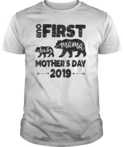 first mothers day mom And baby bear Cute Gift for new mom TShirt