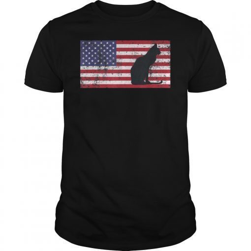 4th Of July Cat Shirt Meowica American Flag USA Gift T-Shirt