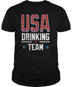 4th Of July Drinking Team Shirt USA Flag Stars Stripes Tee