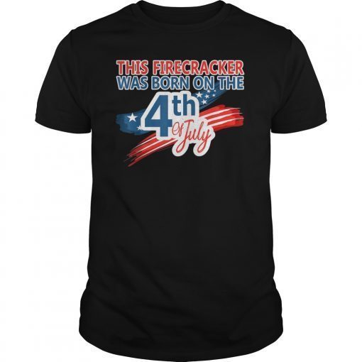 4th of July Birthday American Flag USA Born on the Fourth T-Shirt