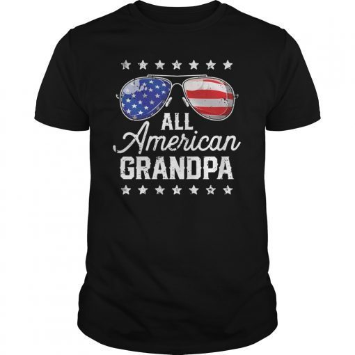 All American Grandpa 4th of July Family Matching Sunglasses T-Shirt