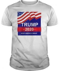 American Flag Re-Elect Trump 2020 Raglan Baseball Tee