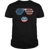 American Flag Sunglasses Lips TShirt Funny Patriotic Flags Shirt