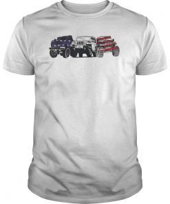 American Jeep Lovers Flag 4th July T Shirt Gift