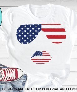American Patriotic Sunglasses Flag T-shirt- independence day shirt-4th of july shirt