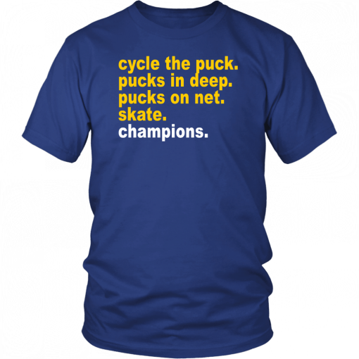 CYCLE THE PUCK - PUCKS IN DEEP - PUCKS ON NET - SKATE - CHAMPIONS SHIRT ST LOUIS BLUES