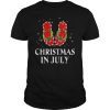 Christmas In July Santa Flip Flop Summer Xmas Gift Shirt