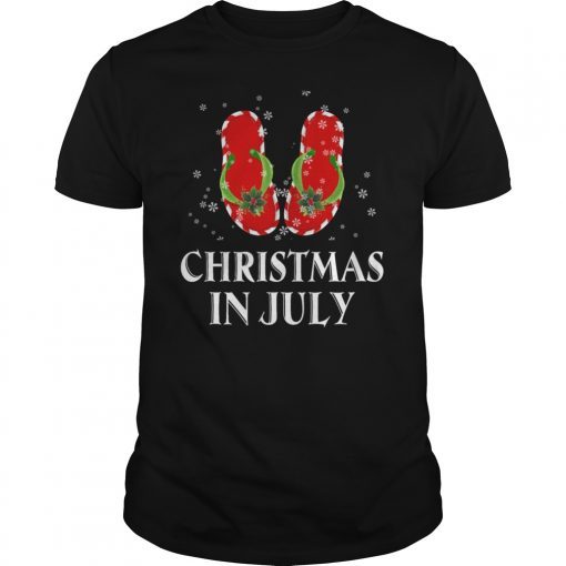 Christmas In July Santa Flip Flop Summer Xmas Gift Shirt