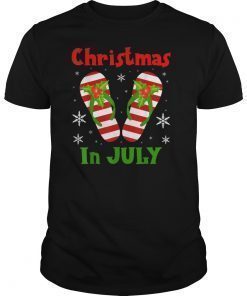 Christmas In July Santa Flip Flop Summer Xmas Gift T-Shirt