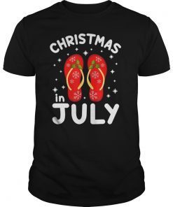 Christmas In July Santa Flip Flop Summer Xmas Gift T Shirts