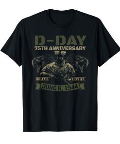 D-Day 75th Anniversary Military Soldier WWII Commemorative T-Shirt