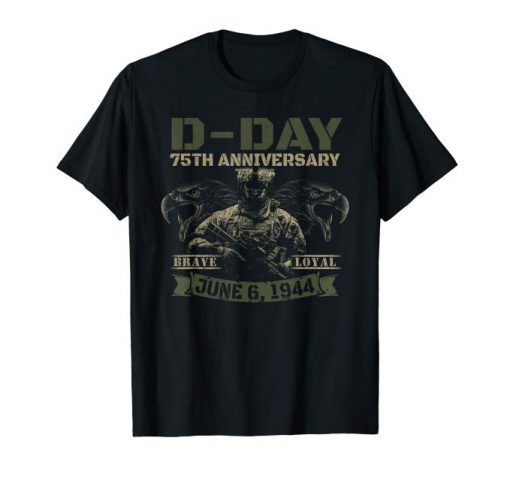 D-Day 75th Anniversary Military Soldier WWII Commemorative T-Shirt