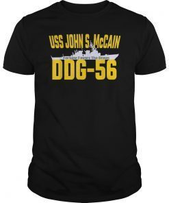 DDG-56 USS John S. McCain Fortune Favors The Brave Tee Shirt