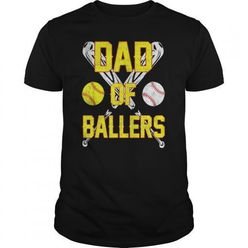 Dad of Ballers Funny Baseball Softball Gift from Son T-Shirt