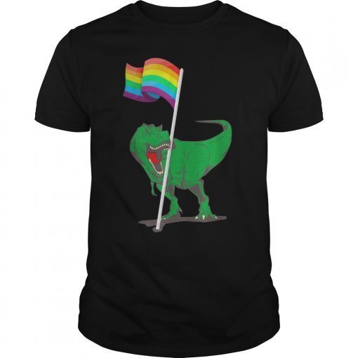 Dinosaur Lgbt Flag Shirt Funny Gay Pride Rainbow Flags Tee