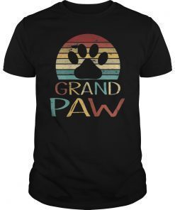 Dog Grand Paw Puppy Lover Vintage Retro T-Shirt