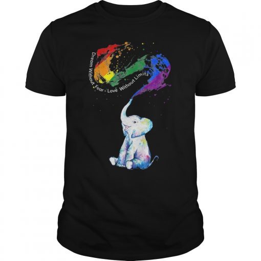 Dream Without Fear Love Without Limits Elephant LGBT T-Shirt