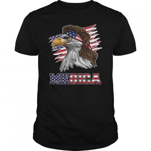 Eagle Mullet T Shirt 4th of July American Flag Merica