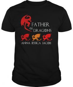 Father of Dragons Shirt With Children's Names Kids, GOT Inspired, Customized Fathers Day Shirt