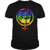 Feminist Symbol LGBT Resist Pride Fist Rainbow Flag T-Shirt