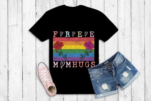 Free Mom Hugs Shirt Love is Love LGBT Short Sleeve Unisex T-Shirts