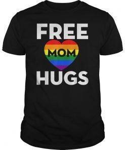 Free mom hugs tshirt rainbow heart LGBT T-Shirt