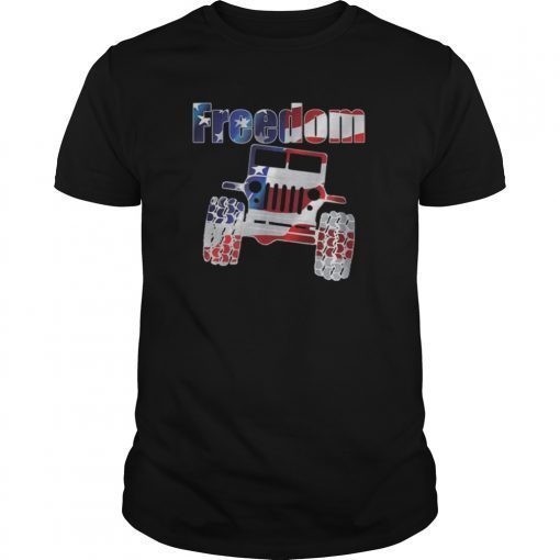 Freedom Jeep 4th of July USA Flag colors T Shirt