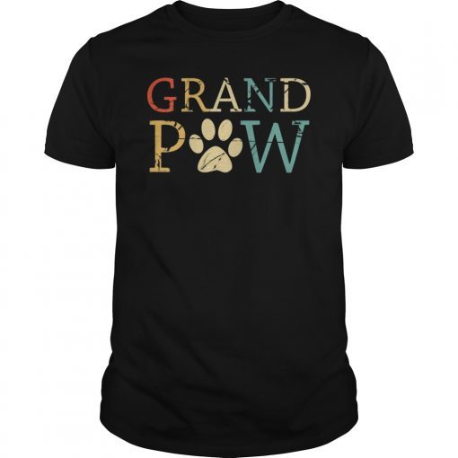 Funny Dog Shirt Grand Paw Doggy Puppy Lover Grandpa Vintage