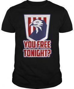 Funny You Free Tonight Eagle Design Independence Day Flag T-Shirt