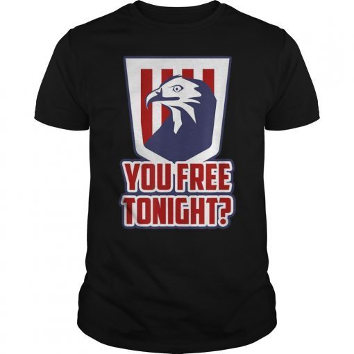 Funny You Free Tonight Eagle Design Independence Day Flag T-Shirt