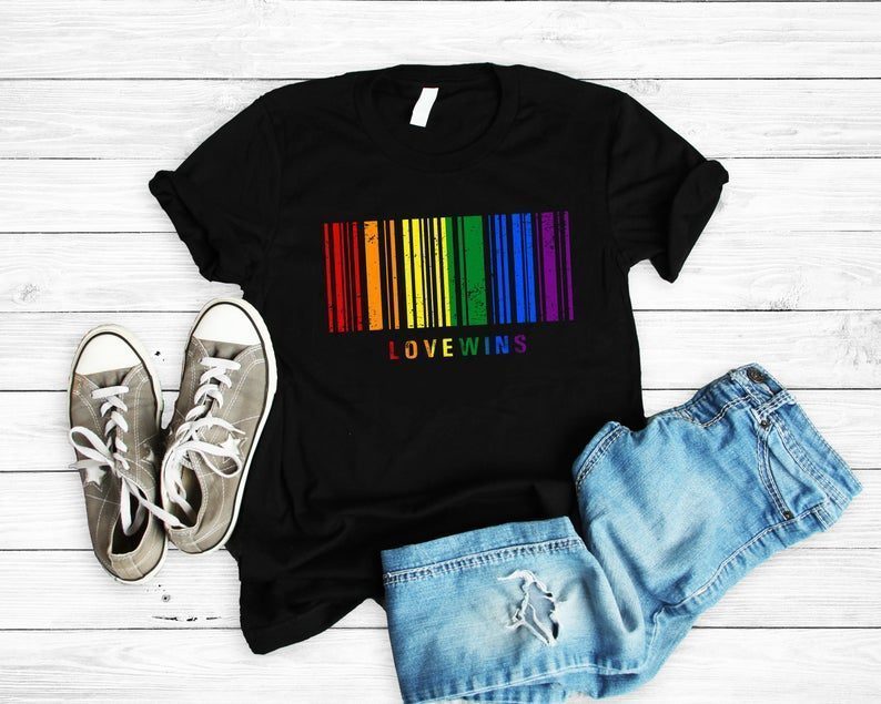 Gay Barcode Be You LGBTQ Trendy Rainbow Gay Pride Flag Ally Canotta 